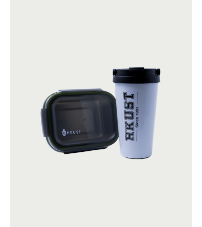 Insulated Double-Wall Tumbler (White) + Sustainable Lunch Box (600 ml)